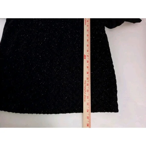 Coldwater Creek Womens Shirt M Black 3/4 Sleeve Pullover Sequin Blouse Top - Picture 11 of 12